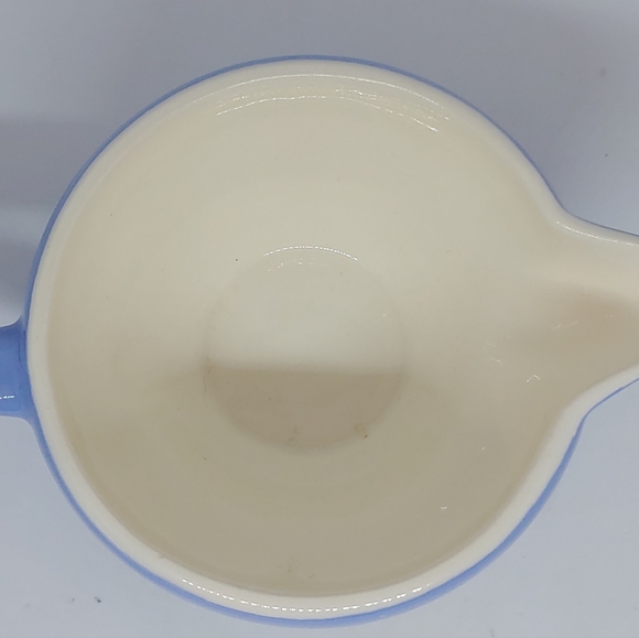 Harker Pottery White Rose Carv-Kraft Creamer and Sugar Bowls Powder Blue Vintage - Picture 6 of 16